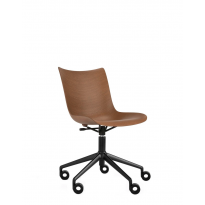 Chaise de bureau avec roulettes P/WOOD de Kartell, 2 options, 1 coloris 