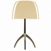 LAMPE A POSER LUMIERE GRANDE ON/OFF, Pied Aluminium, Diffuseur Blanc chaud de FOSCARINI