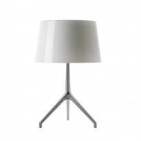 LAMPE A POSER LUMIERE XXL, Pied Aluminium, Diffuseur Blanc de FOSCARINI