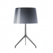 LAMPE A POSER LUMIERE XXL, Pied Aluminium, Diffuseur Gris de FOSCARINI