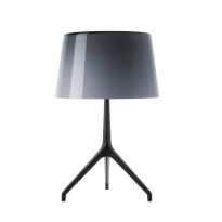 LAMPE A POSER LUMIERE XXL, Pied Chrome Noir, Diffuseur Gris de FOSCARINI