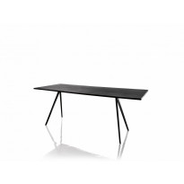 TABLE BAGUETTE, 85 x 205 cm, Structure noire, Plateau ardoire flammée de MAGIS