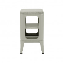 Meuble tabouret MT500 perforé de Tolix, Finition mat, Gris soie