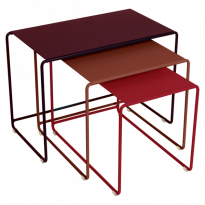 Trilogie de tables basses gigognes OULALA de Fermob, 3 combinaisons