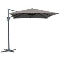 Parasol déporté ALBERTO en aluminium, 250 x 250, Gris foncé