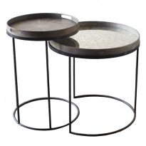 SET DE 2 TABLES HAUTES ROUND, H.66/57 d