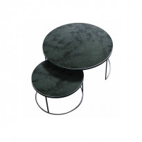 TABLE BASSE NESTING, Charcoal - Heavy Aged Mirror de ETHNICRAFT