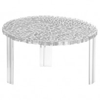 TABLE BASSE T-TABLE, 28 cm, Cristal transparent de KARTELL