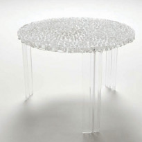 TABLE BASSE T-TABLE, 36 cm, Cristal transparent de KARTELL