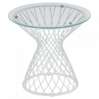 STRUCTURE TABLE BASSE/POUF HEAVEN, Blanc de EMU
