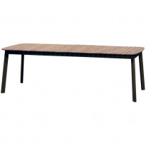 TABLE EXTENSIBLE SHINE, Plateau Teck / Marron d
