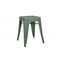 Tabouret H.45 de Tolix, Finition mat texturé, Vert lichen