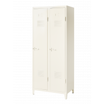 Vestiaire penderie B de Tolix, 2 casiers, Blanc perlé