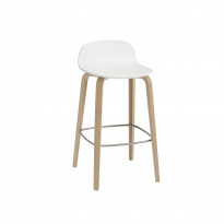 TABOURET DE BAR VISU, H.65, Blanc/chêne de MUUTO