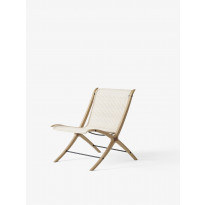 Chaise lounge X HM10 de &TRADITION, Chêne lacqué avec insert en noyer, Assise en rotin