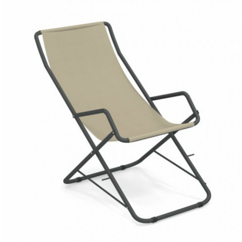 chaise longue bahama emu fer ancien beige