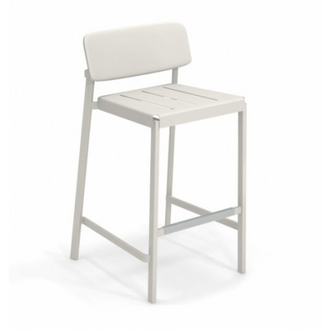 tabouret haut shine emu blanc mat