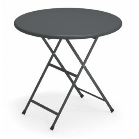 table ronde pliante arc en ciel emu fer ancien