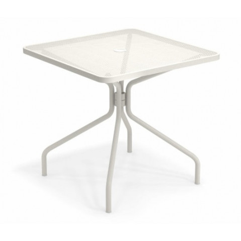 table carree cambi 80 emu blanc mat