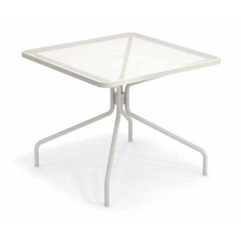 table carree cambi 90 emu blanc mat