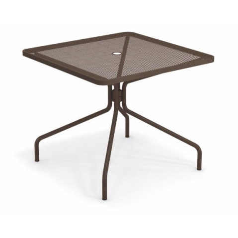 table carree cambi 90 emu marron d'inde