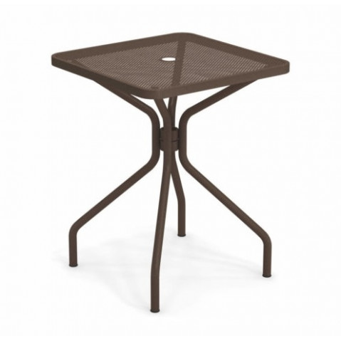 table carree cambi 60 emu marron d'inde