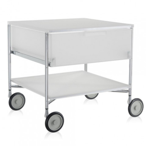 caisson roulettes mobil 1 tiroir kartell blanc