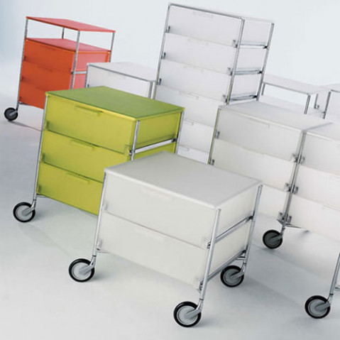 caisson rangement mobil 3 tiroirs kartell ardoise