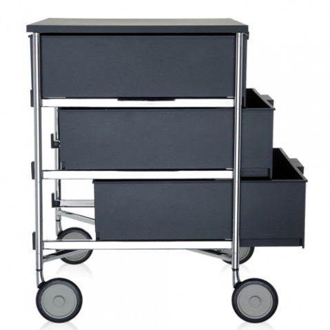 caisson rangement mobil 3 tiroirs kartell ardoise