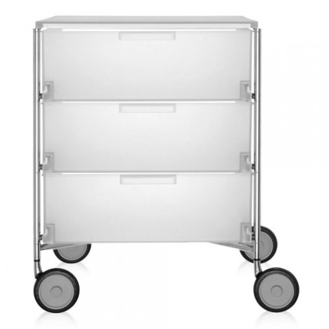 caisson rangement mobil 3 tiroirs kartell blanc
