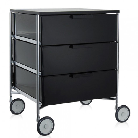 caisson mobil 3 tiroirs kartell fume brillant