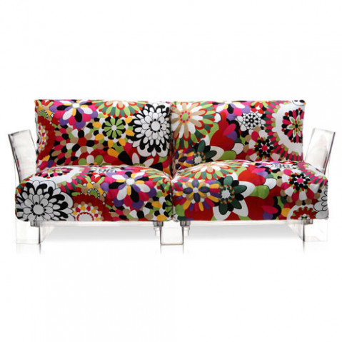 canape pop missoni 2 places kartell transparent vevey tons rouges