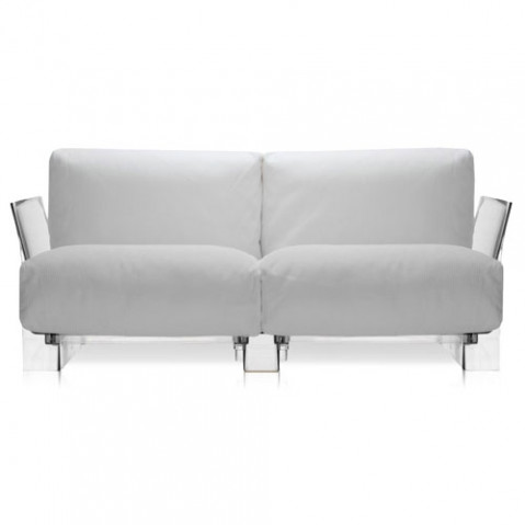canape pop outdoor 2 places kartell transparent ikon blanc