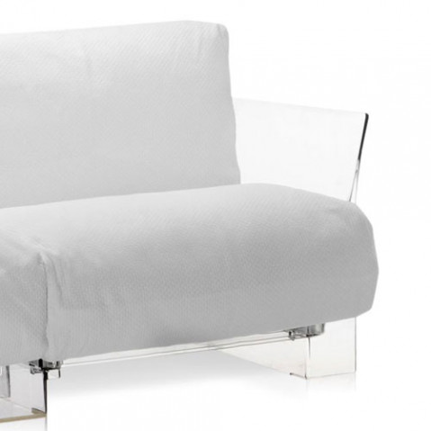 canape pop outdoor 2 places kartell transparent ikon blanc