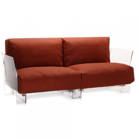 canape pop outdoor 2 places kartell transparent ikon orange