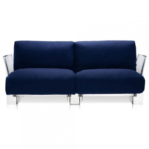 canape pop outdoor 2 places kartell transparent sunbrella bleu