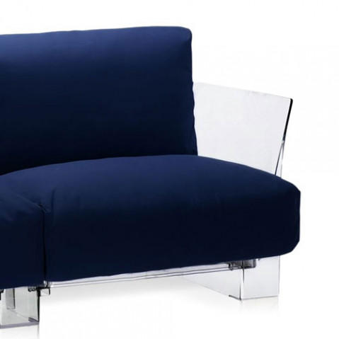 canape pop outdoor 2 places kartell transparent sunbrella bleu