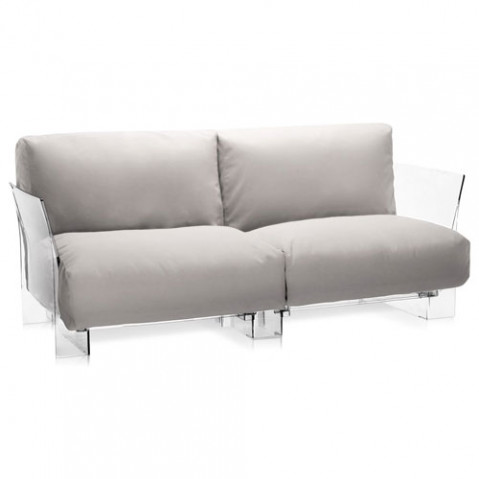 canape pop outdoor 2 places kartell transparent sunbrella ecru