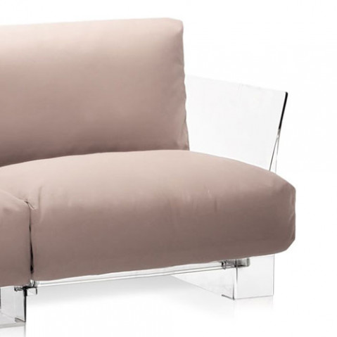 canape pop outdoor 2 places kartell transparent sunbrella tourterelle