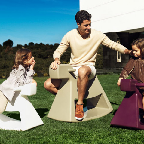 tabouret bascule rosinante kids vondom blanc