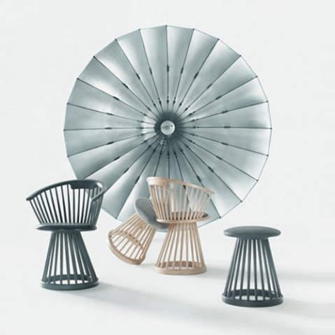 tabouret fan tom dixon chene naturel