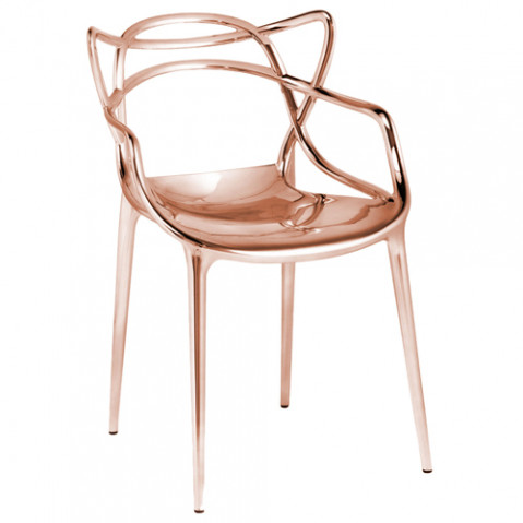 chaise masters metallisee kartell cuivre