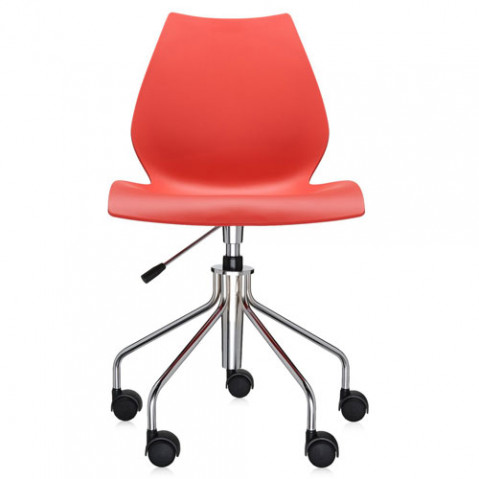 chaise roulettes maui kartell rouge