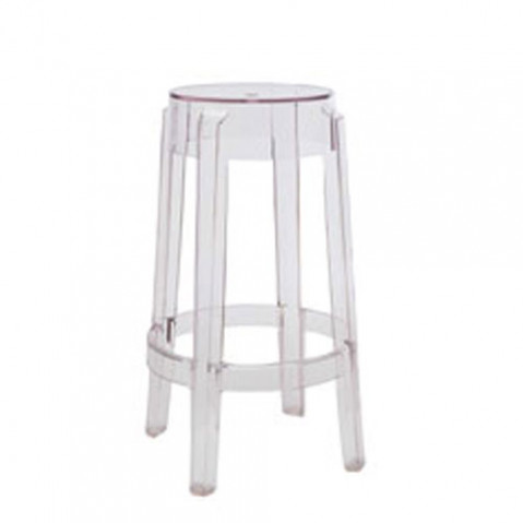 Charles Ghost Tabouret H 65 Design Kartell Transparent
