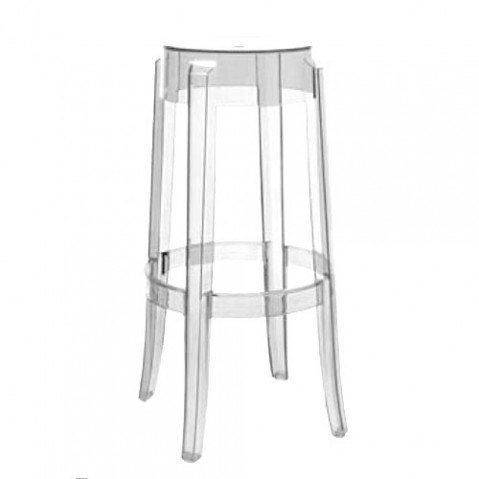 Charles Ghost Tabouret H75 Design Kartell Transparent