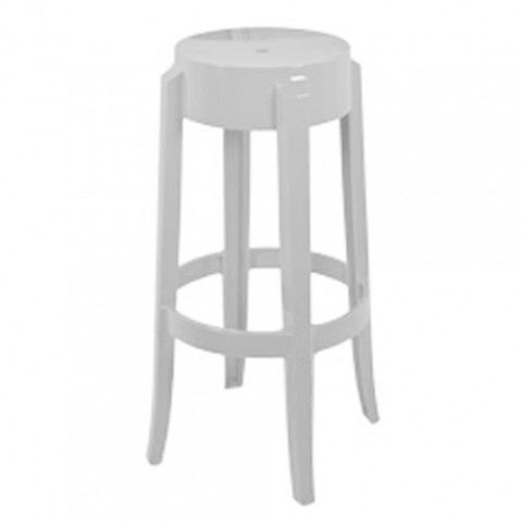 Charles Ghost Tabouret H75 Design Kartell Blanc