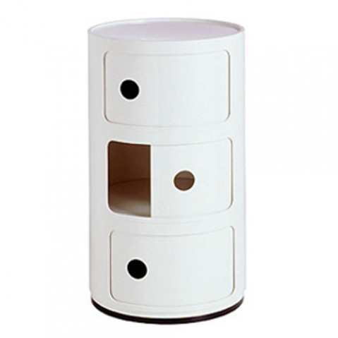 Componibili Meuble de Rangement 3 Elements Design Kartell Blanc