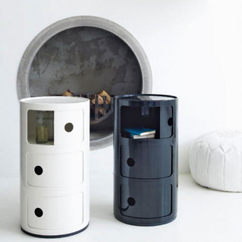 Componibili Meuble de Rangement 3 Elements Design Kartell Noir