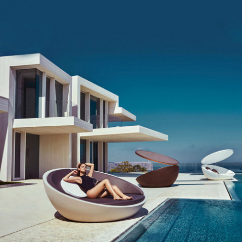 lit soleil parasol ulm vondom blanc