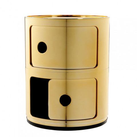 meuble rangement componibili 2 elements kartell or
